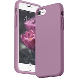 Coque Silicone Liquide Compatible Iphone Se 2022/2020 / Iphone 8/7 4,7 Pouces - Anti-Rayures & Anti-Choc, Bords Surélevés, Nettoyage Facile - Violet Lilas