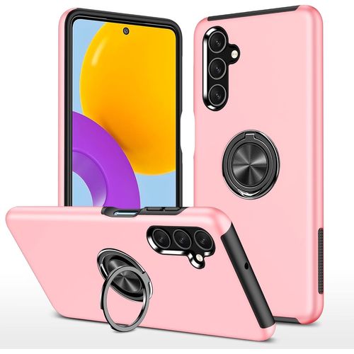 Coque Slim Silicone Renforcée Pour Samsung Galaxy S24 5g - Résistante Aux Chocs Et Rayures (Certifiée Militaire), Dos Rigide, Support Rotatif 360° Magnétique, Poudre