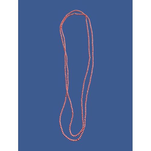 Collier Perles De Rocailles Rouge Et Blanc Vintage