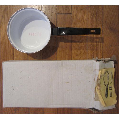 Casserole Acier Émaillé 12cm Vintage Neuve Jamais Utilisée Boîte D'Origine Compatible Tout Feux Dont Induction