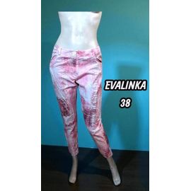 Evalinka Taille 38 Pantalon Jeans Jean Denim Rose Femme