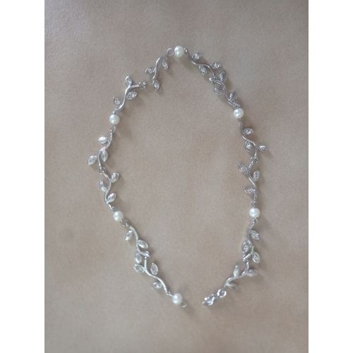 Collier Fantaisie Argenté & Perles