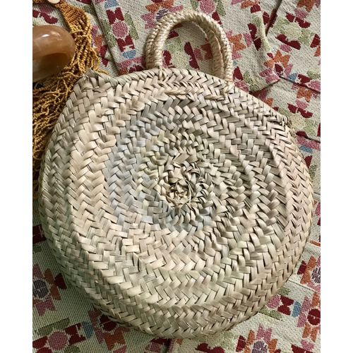 Petit panier rond osier tressé Maroc