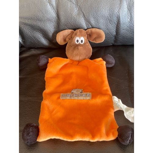 DOUDOU CHIEN BERYL BRIOCHE PLAT ORANGE 25CM