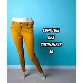 Comptoir Des Cotonniers Taille 36 Pantalon Jeans Jean Denim Jaune Ocre