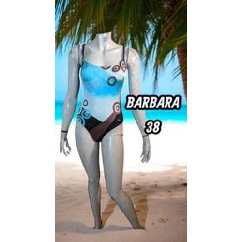 Barbara Taille 38 Maillot De Bain 1 Pièce Bleu Noir Avec Armatures Rembou
