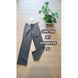 Comptoir Des Cotonniers Taille 34 Neuf Pantalon Beige Femme Coton Country