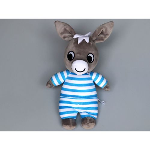 Doudou âne Trotro gris bleu blanc Jemini