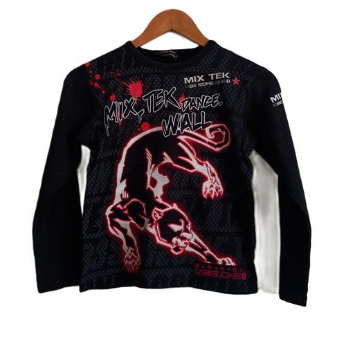 T Shirt Panthère Noir Rose Et Blanc. Manches Longues. Be Some One. Taille 12 Ans