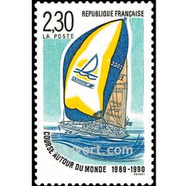 Course Autour Du Monde : Bateau "La Poste" Année 1990 N° 2648 Yvert Et Tellier Luxe