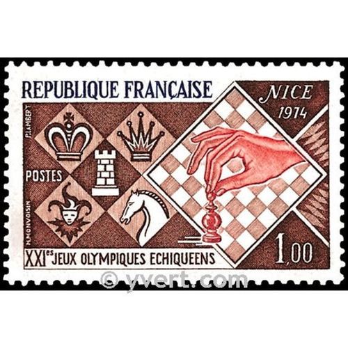 21èmes Jeux Olympiques Échiquéens Année 1974 N° 1800 Yvert Et Tellier Luxe