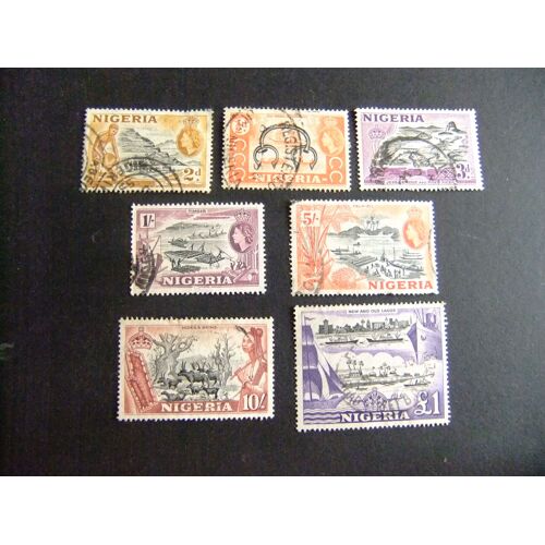 44 Nigeria Colonia Británica 1953 / Elizaberth Ii Paisajes Y Rio Niger / Yvert 76 -87 Fu Incompleta