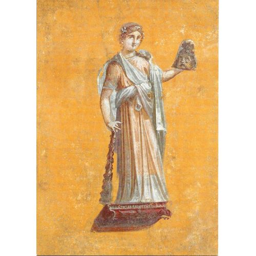 France, Musée Du Louvre - Lens, Très Belle Carte Postale Neuve, Exposition "Rome, La Cité Et L'Empire", Peinture Murale, Melpomène, Muse De La Tragédie.