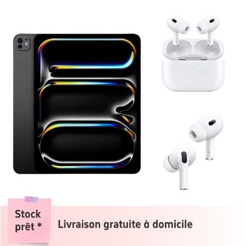 Tablette Apple iPad Pro (2024) Wi-Fi 2 To 13 pouces Noir + Apple AirPods Pro 2
