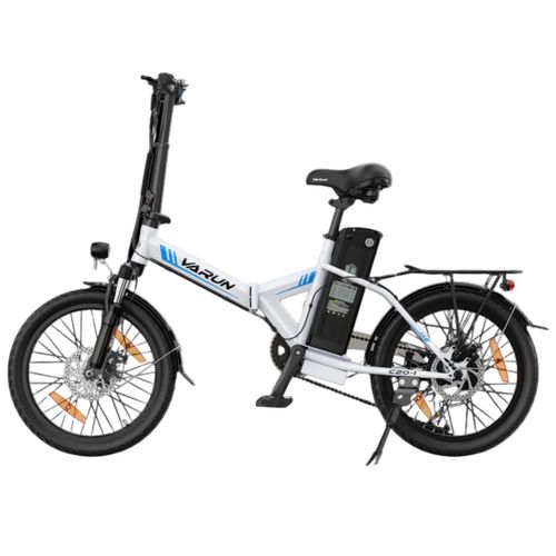 Vélo Électrique Pliant Varun C20-1, Batterie 48 V 250 W 374,4 Wh, Blanc