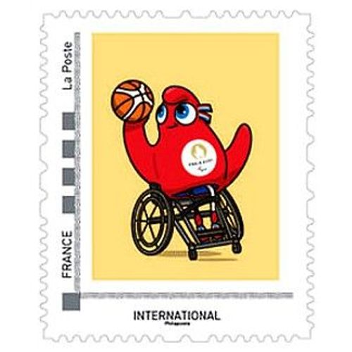 France 2024, Très Beau Timbre Collector Autoadhésif Neuf** Luxe, Jeux Paralympiques De Paris, La Mascotte Joue Au Basket Fauteuil, Validité Permanente Lettre 20g., Pour Collection Ou Affranchissement.