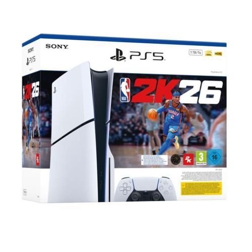 Sony PlayStation 5 Slim - NBA 2K26 Bundle 1,02 To Wifi Noir, Blanc