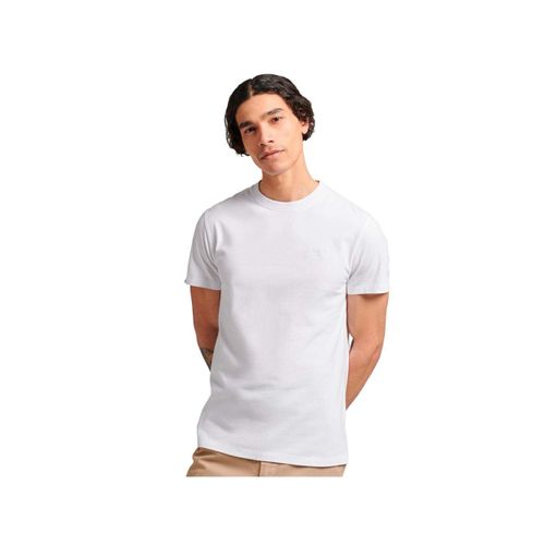 T Shirt Superdry White Logo Brodé Blanc