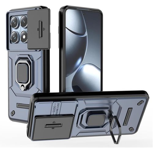 Coque Xiaomi 14t - Blindée Antichoc Style Militaire, Cache Appareil Photo Coulissant, Anneau Support 360° Rotatif, Tpu+Pc Renforcée
