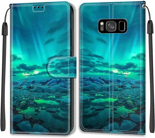 Coque Pour Samsung Galaxy S8, [Carte Fentes] [Fermeture Magn¿¿Tique] [Fonction Stand] En Cuir ¿¿ Rabat Housse Compatible Samsung Galaxy S8
