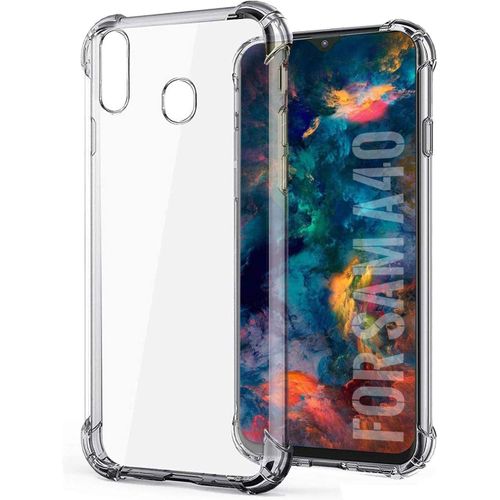 SJZG-Samsung Galaxy A40 Coque Samsung A40 [Transparent] Tpu Coque De Protection En Fibre De Carbone Série Exquise Avec Technologie Anti-Rayures Et D'Absorption De Chocs