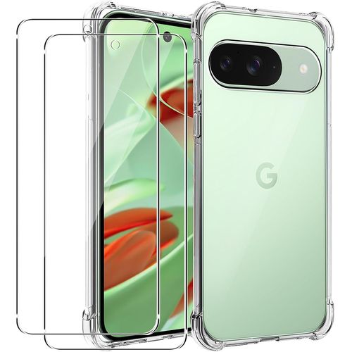 Coque Silicone Transparente Angles Renforces + 2 Verres Trempes Pour Google Pixel 9 Little Boutik©