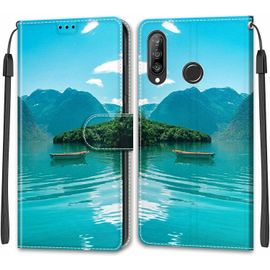 Étui Portefeuille Cuir Compatible Huawei P30 Lite / Nova 4e - Coque Flip Magnétique Avec 2 Emplacements Cartes Et Support