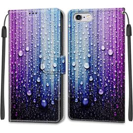 Coque Iphone 6s /6, Etui Iphone 6s / Iphone 6 (4,7 Pouces), Etui Housse En Cuir Flip Case Fonction Support Housse Avec Fentes De Cartes Magnetique Portefeuille Protection Case (Bleu Violet)
