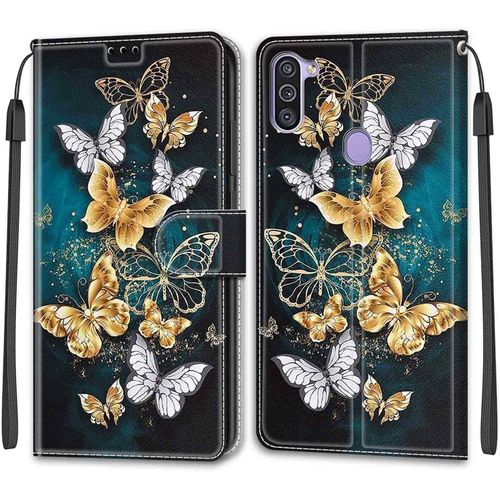 Étui Portefeuille Antichoc Pour Samsung Galaxy M11 / A11 - Cuir Pu & Tpu Souple, Fermeture Magnétique, 2 Emplacements Cartes, Coque Flip Stand Protectrice