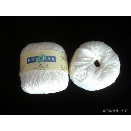 Phildar Coton D' Egypte Peigné, Fil D' Ecosse À Crocheter, Perlé 8 - Lot De 2 Pelotes
