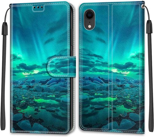 Coque Iphone Xr, Etui Iphone Xr (6,1 Pouces), Etui Housse En Cuir Coque Antichoc Flip Case Fonction Support Housse Avec Fentes De Cartes Magnetique Portefeuille Protection Case (Aurore)