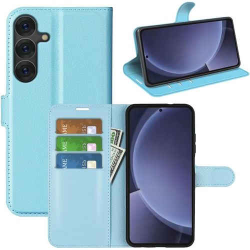Étui Portefeuille pour Samsung Galaxy S25+ (6,7 pouces) Cuir PU Antichoc - 3 Porte-cartes, Poche Billets, Béquille Intégrée & Fermeture Magnétique, Bleu