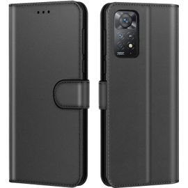 Coque Pour Xiaomi Redmi Note 11 Pro 5g, Housse Etui Portefeuille Cuir Multifonction, Fermeture Magnetique A Clapet Anti-Choc (Noir)