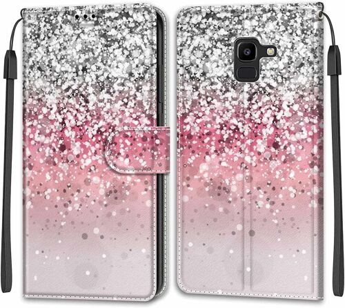 Coque Pour Samsung Galaxy J6 2018, Etui Samsung J6 2018, Housse De Galaxy J6 2018 En Cuir Pu, Etui Housse En Cuir De Protection Avec [Magnetique] Flip Portefeuille Antichoc Case(Bling)