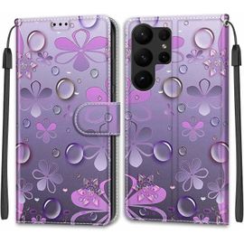 Étui Portefeuille Samsung Galaxy S23 Ultra - Cuir Pu Premium, Rabat Magnétique, 2 Emplacements Cartes, Coque Tpu Antichoc Avec Support Et Découpes Précises