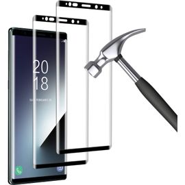 Lot 2 Verres Trempés 9h Pour Samsung Galaxy Note 9 ¿ Bords 3d Arrondis, Ultra-Clair Hd, Anti-Rayures, Pose Sans Bulles