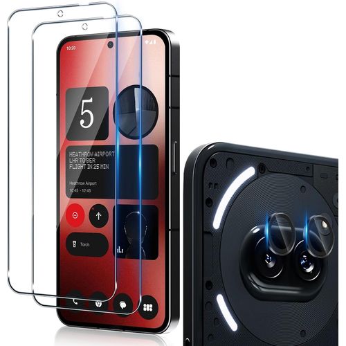 Kit Verre Trempé 2+1 Pour Nothing Phone 2a / 2a Plus ¿ 2 Films Écran + 1 Protecteur Lentille Caméra, 9h Hd Anti-Rayures Oléophobe Ultra-Fin 0,33 Mm