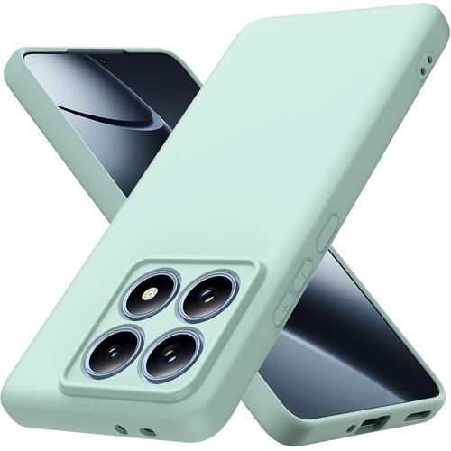 Housse Silicone Liquide Xiaomi 14t Pro ¿ Coque Ultra¿Mince Antidérapante Protection Complète Menthe