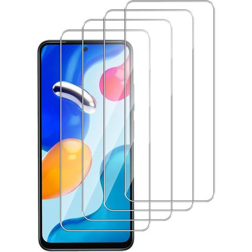Lot De 4 Protecteurs D'écran En Verre Trempé Pour Xiaomi Redmi Note 11/11s - 9h, 0,33 Mm, Ultra-Transparent 99%, Anti-Rayures, Anti-Bulles, Haute Sensibilité
