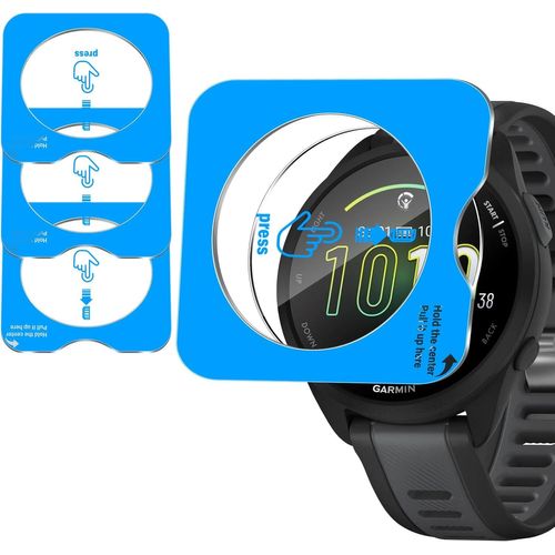 Jgd-Verre Trempé Pour Garmin Forerunner 165/165 Music, Protection Écran Avec Cadre De Montage, 3 Pièces Films De Anti-Bulles Hd Ultra-Clair, Anti-Rayures 9h Dureté Protecteur D'écran