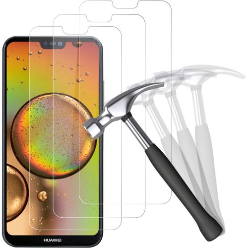 Lot De 3 Verres Trempés Pour Huawei P20 Lite ¿ Protection 9h Anti-Rayures, Hd Ultra Transparent, Anti-Traces & Sans Bulles + Kit De Pose