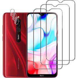 Lot De 6 (3 Verres Trempés Écran + 3 Protections Caméra Arrière) Pour Xiaomi Redmi 8 ¿ Verre 9h, Bords 2.5d, Ultra Hd Et Oléophobe