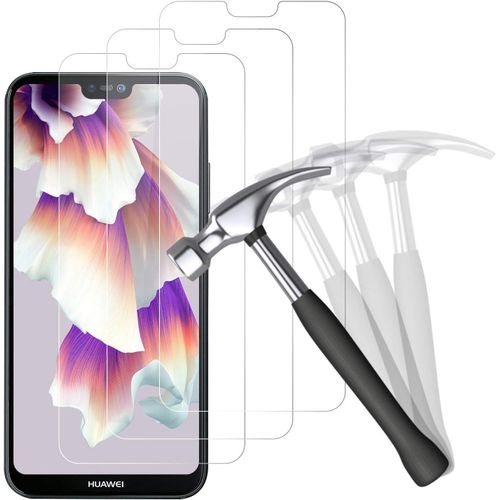 Lot De 3 Verres Trempés 9h Pour Huawei P20 Lite ¿ Protection Écran Anti-Rayures, Ultra-Transparent Hd, Pose Sans Bulles