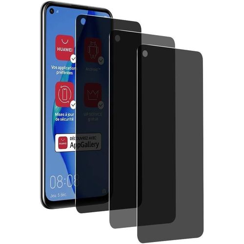 Lot De 3 Verres Trempés Anti-Espion Pour Huawei P40 Lite ¿ Protection Écran 9h Anti-Rayures, Anti-Bulles Et Anti-Empreintes Pour Confidentialité Accrue