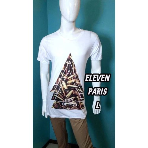 Valeur 40 € Eleven Paris Taille L Homme Neuf Tee Shirt Manches Courtes Blanc