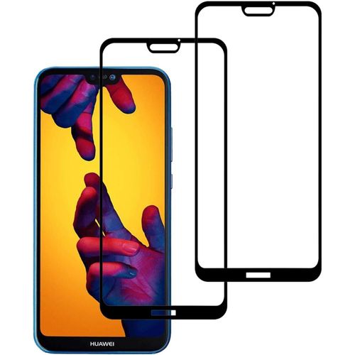 Pack 2 Verres Trempés 3d Pour Huawei P20 Lite - Couverture Totale Écran Bord Incurvé, 0,3 Mm, 9h Anti-Rayures Ultra Résistant - Noir