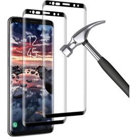 Pack 2 Verres Trempés Pour Samsung Galaxy S9 - Protection 3d Bord À Bord 9h, Anti-Rayures, Oléophobe, Sans Bulles + Chiffons Microfibre