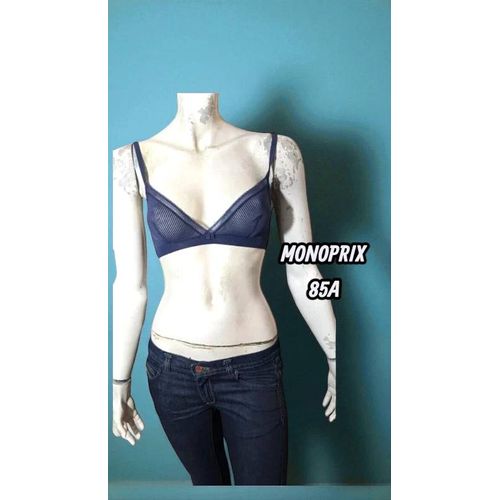 Monoprix 85 A Neuf Soutien Gorge Bleu Nuit Non Rembourré Sans Armatures