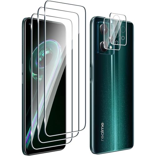Pack 3+2 Verre Trempé Pour Realme 9 Pro ¿ Protection Écran Et Caméra Arrière 9h Anti-Rayures Haute Transparence Pose Sans Bulles