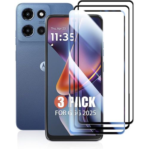 Pack De 3 Verres Trempés 9h Pour Motorola Moto G (2025) - Protection Écran Intégrale, Anti-Rayures Et Anti-Chocs, Pose Facile, Remplacement À Vie